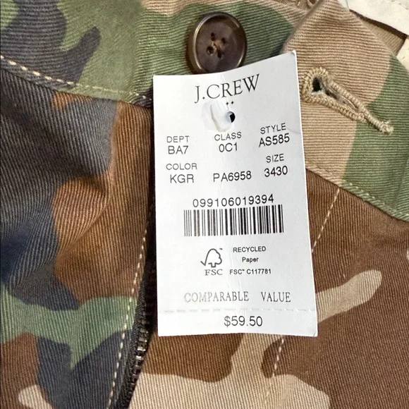 J. Crew Men's Green and Brown Cano pants 34x 30 - Picture 2 of 7